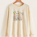 Letter Cartoon Graphic Sweatshirt