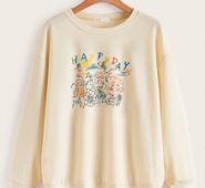 Letter Cartoon Graphic Sweatshirt