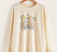 Letter Cartoon Graphic Sweatshirt