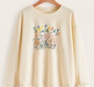 Letter Cartoon Graphic Sweatshirt