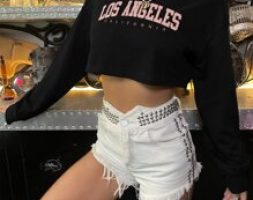 Letter Crop Sweatshirt