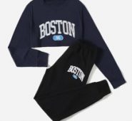 Letter Crop Tee & Joggers