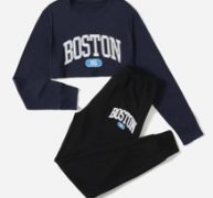 Letter Crop Tee & Joggers