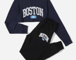 Letter Crop Tee & Joggers