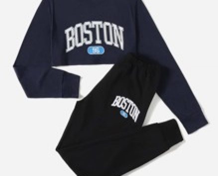 Letter Crop Tee & Joggers