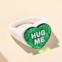 Letter Decor Heart Design Ring