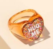 Letter Decor Heart Design Ring