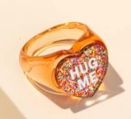 Letter Decor Heart Design Ring