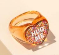 Letter Decor Heart Design Ring