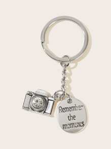 Letter Decor & Camera Charm Keychain