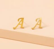 Letter Design Stud Earrings