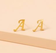 Letter Design Stud Earrings