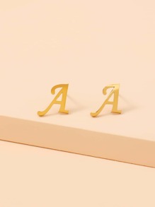 Letter Design Stud Earrings