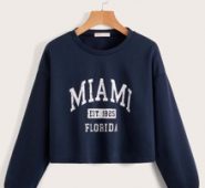 Letter Drop Shoulder Crop Tee