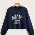 Letter Drop Shoulder Crop Tee