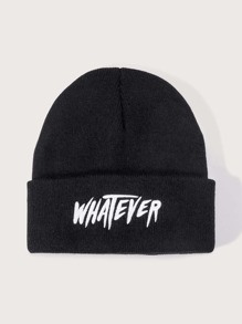 Letter Embroidered Beanie