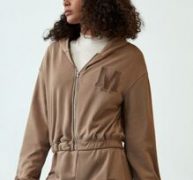 Letter Embroidery Patch Zip Up Hoodie