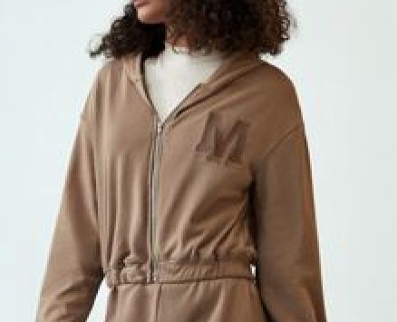 Letter Embroidery Patch Zip Up Hoodie