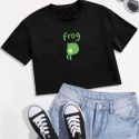 Letter Frog Graphic Boxy Tee