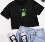 Letter Frog Graphic Boxy Tee