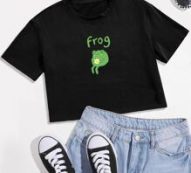 Letter Frog Graphic Boxy Tee
