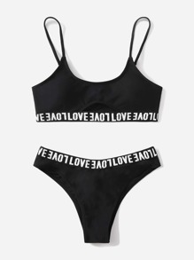 Letter Graphic Bikini Swimsuit