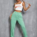 Letter Graphic Bra and Sports Pants Set