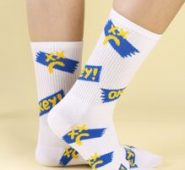 Letter Graphic Crew Socks