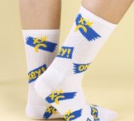 Letter Graphic Crew Socks