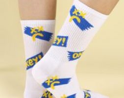 Letter Graphic Crew Socks