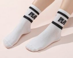 Letter Graphic Crew Socks