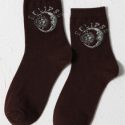 Letter Graphic Crew Socks