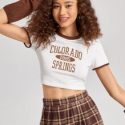 Letter Graphic Crop Tee