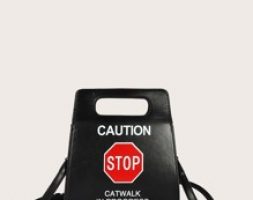 Letter Graphic Crossbody Bag