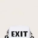 Letter Graphic Crossbody Bag