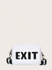 Letter Graphic Crossbody Bag