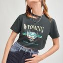 Letter Graphic Cut Out Crop Tee