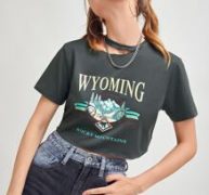 Letter Graphic Cut Out Crop Tee