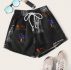 Letter Graphic Drawcord Shorts
