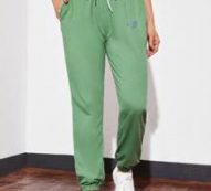 Letter Graphic Drawstring Waist Sports Pants