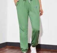 Letter Graphic Drawstring Waist Sports Pants