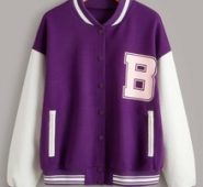 Letter Graphic Drop Shoulder Bomber Jacket