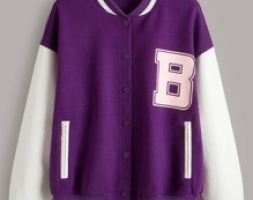 Letter Graphic Drop Shoulder Bomber Jacket