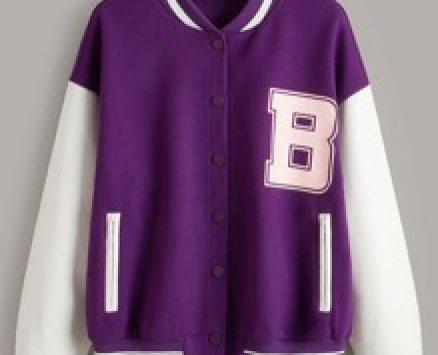 Letter Graphic Drop Shoulder Bomber Jacket