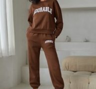 Letter Graphic Drop Shoulder Pullover & Sweatpants