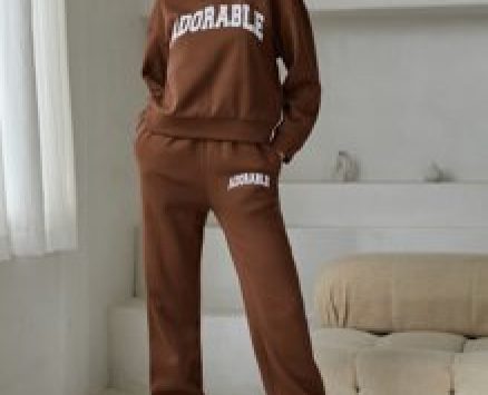 Letter Graphic Drop Shoulder Pullover & Sweatpants