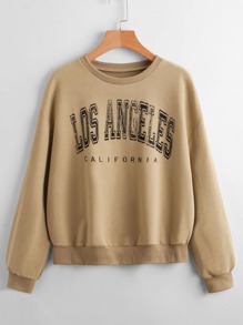 Letter Graphic Drop Shoulder Sweatshirt