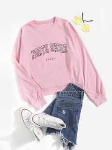 Letter Graphic Drop Shoulder Sweatshirt