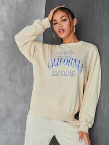 Letter Graphic Drop Shoulder Sweatshirt