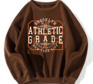 Letter Graphic Drop Shoulder Thermal Pullover